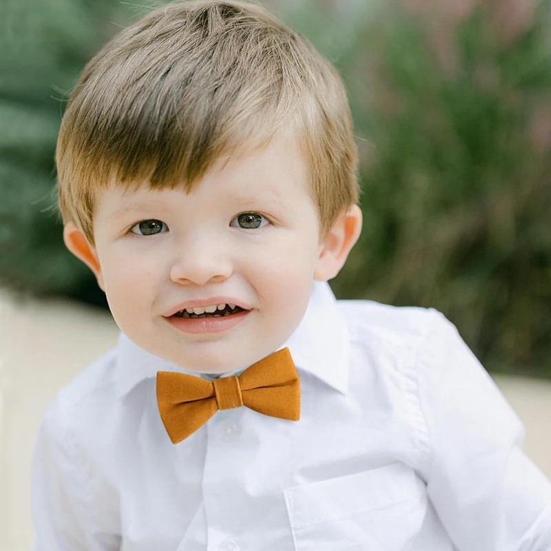 PACGOTH Store Pre-Tied Velvet Bow Ties for Toddlers - Solid, Adjustable Child Bow Ties With Gift Box - Image 2